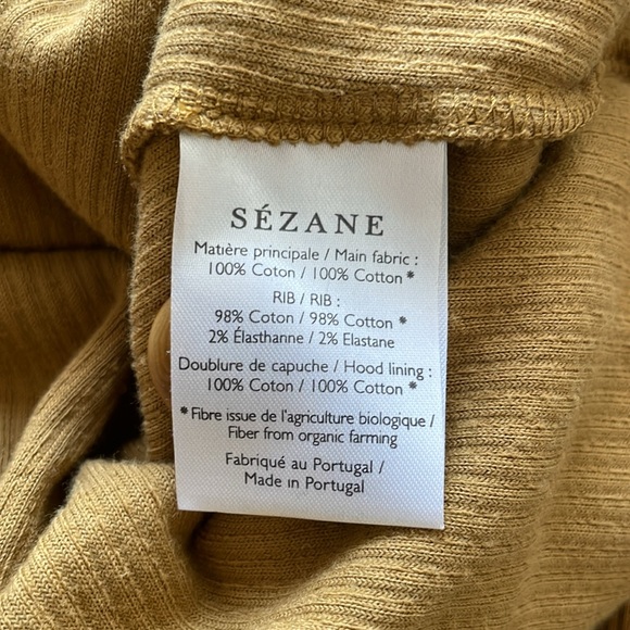 Sezane - worn once, 3/4 sleeve corduroy hoodie. - Picture 5 of 8